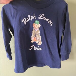 Ralph Lauren Navy toddler Long-Sleeve Polo Graphic Tee 18m